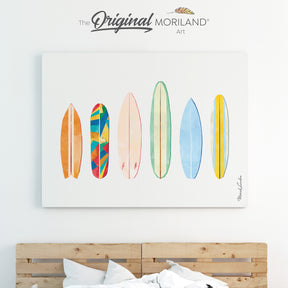 Watercolor Surfboards Canvas Print | Surf Print, Surf Art, Surfer Bedroom Decor, Boys Nursery Decor, Vintage Surf Printable, Girl Boy Room Wall Decor, Bus Decor, Surfboard, Surf Decor, Surfer Girl Wall Decor, Transportation Decor, Vehicle Print, Kids Wall Art by MORILAND