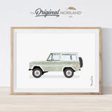 Bronco - Sage Green Classic Car Print, Printable Wall Art, Transportation Wall Art, Girl Room Poster, Nursery Watercolor Decor, Car Print, MORILAND®