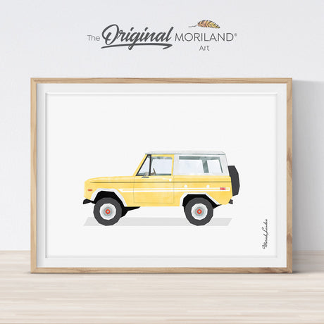 Bronco - Yellow Classic Car Print, Printable Wall Art, Transportation Wall Art, Girl Room Poster, Nursery Watercolor Decor, Car Print, by MORILAND®