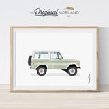 watercolor sage green bronco wall art print by MORILAND