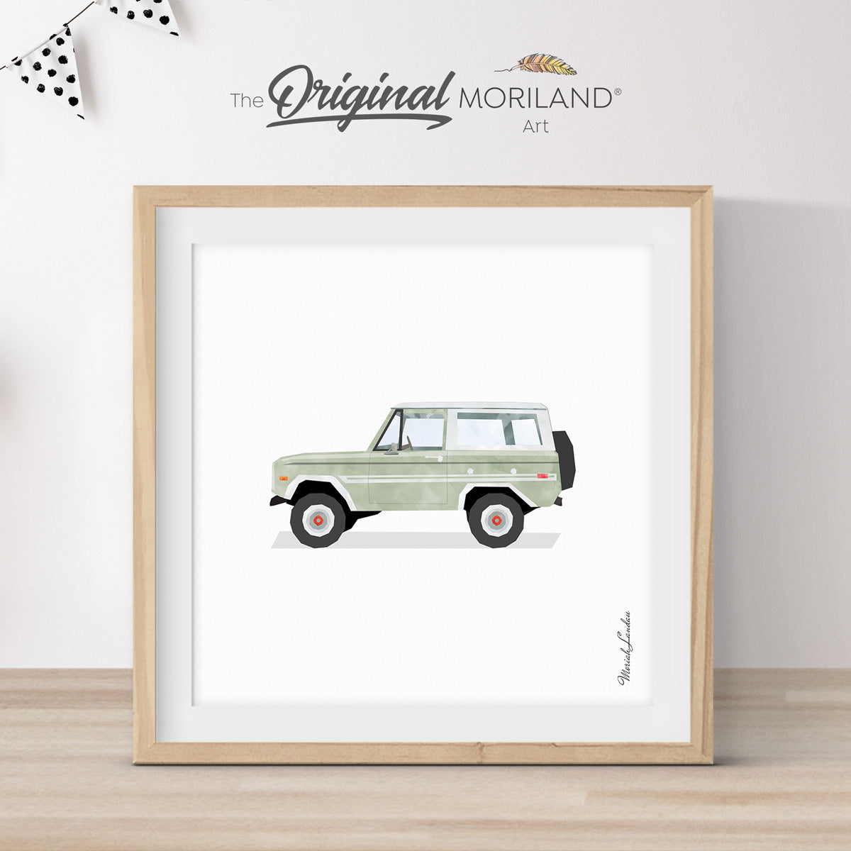 Sage Green Vintage SUV Print - Printable Art