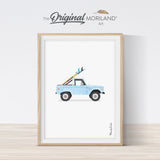 Baby Blue Bronco Truck with Surfboards Print | Vertical  Vintage Car Printable, Bedroom Wall Art, Surfboard Wall Art, Surf Decor, MORILAND®