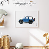 Blue Classic Off-Road SUV Print - Printable Art