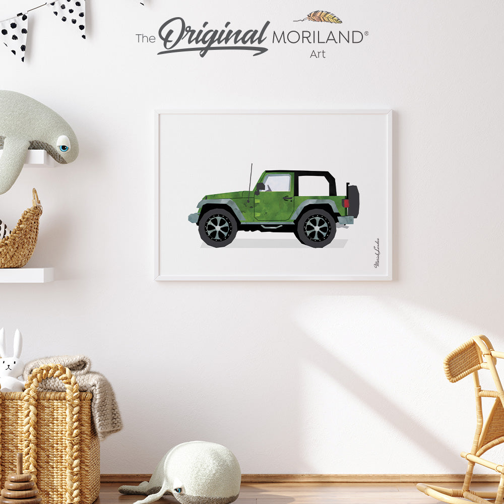 Green Classic Off-Road SUV Print - Printable Art