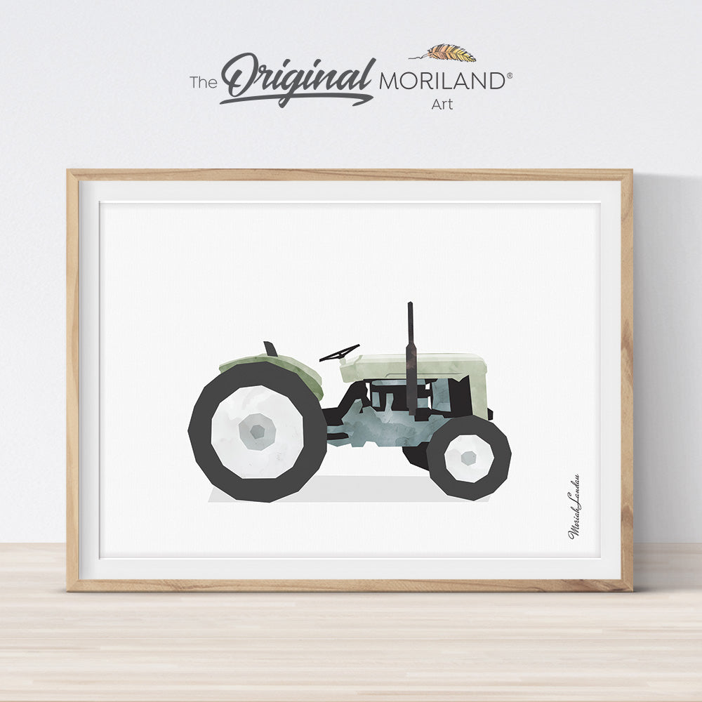 Sage Green Tractor Print, Tractor Nursery, Tractor Printable, Transportation Decor, Boys Room Vehicle Decor, Tractor Decor, Farm Theme