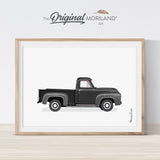 Black Old Truck Print - Printable Art