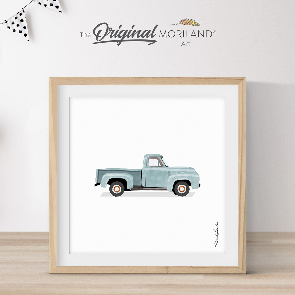 Pale Blue Old Truck Print - Printable Art