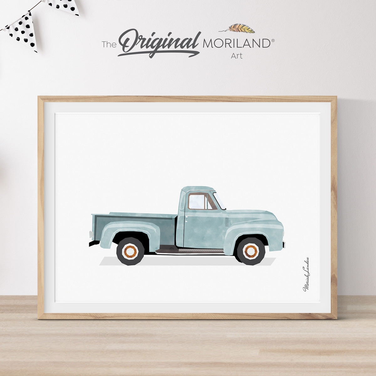 Pale Blue Old Truck Print - Printable Art