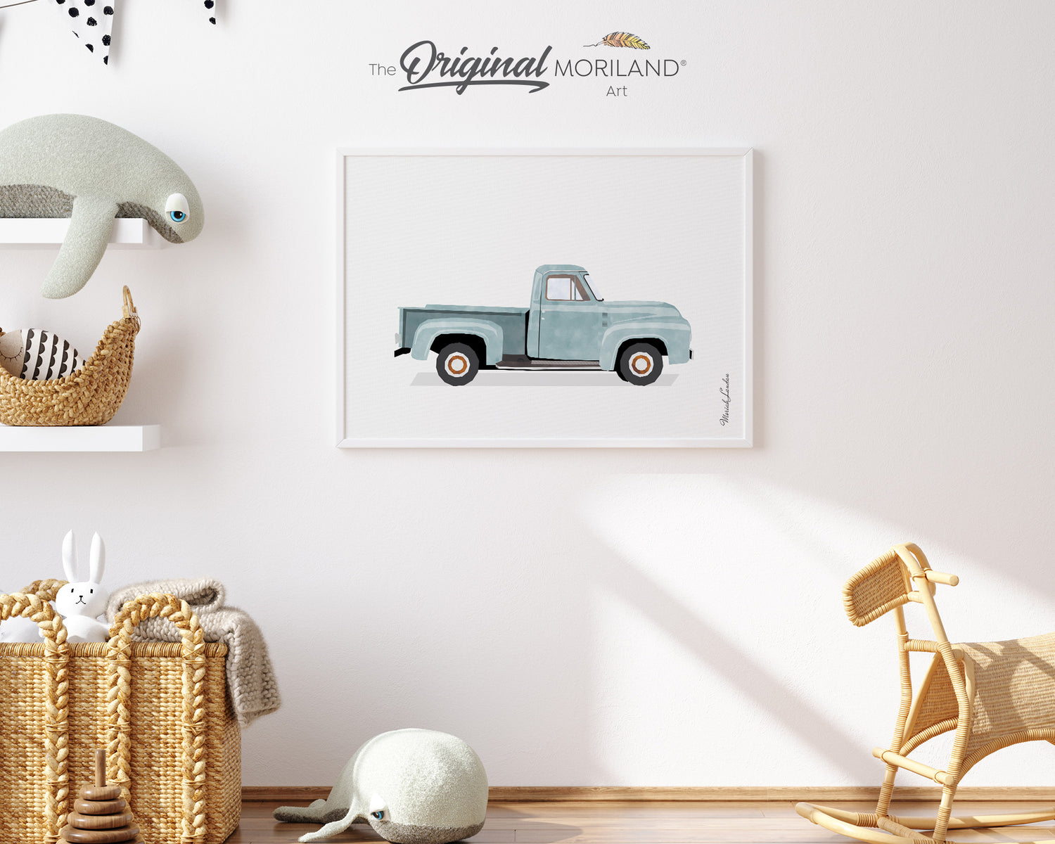 Pale Blue Old Truck Print - Printable Art