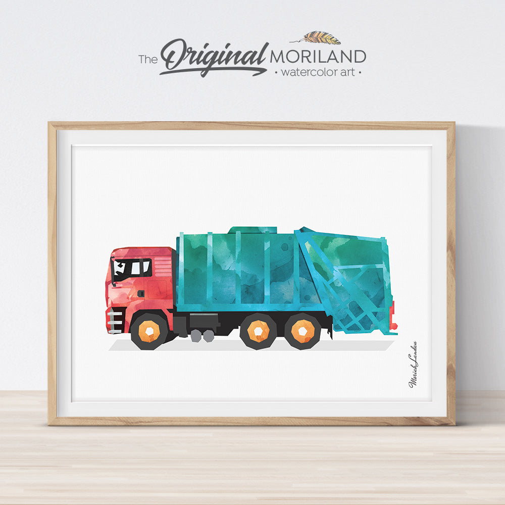 Garbage Truck Wall art Decor for boy room and nursery decor