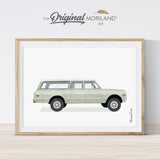 Sage Green Classic Station Wagon Car Print - Printable Art