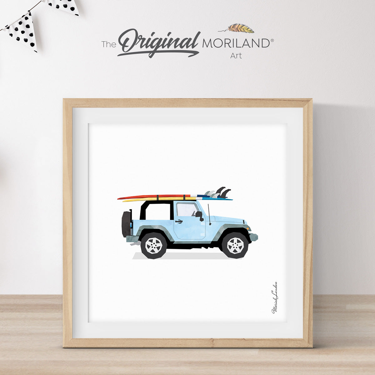 Baby Blue 4WD with Surfboards Print - Printable Art