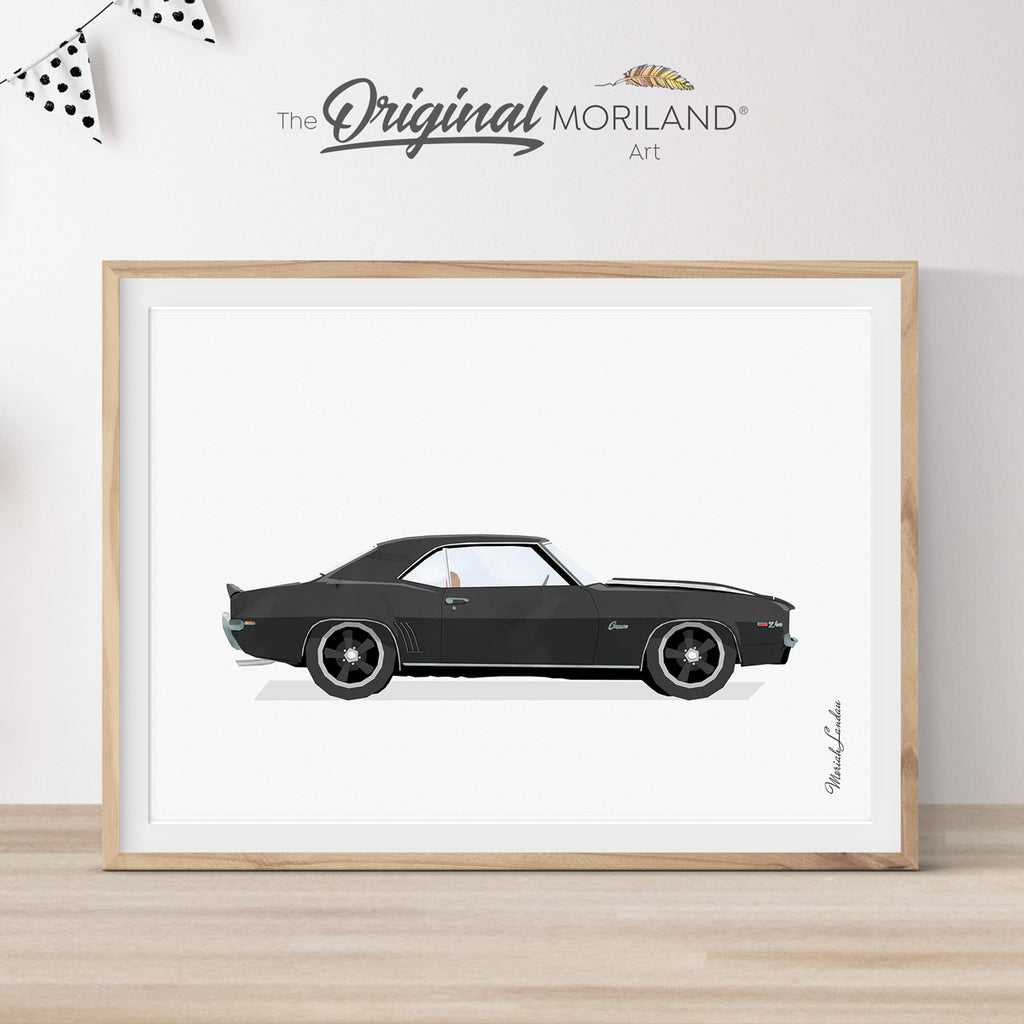 1969 Chevrolet Camaro wall art print poster gift for father