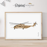 Brown Transport Helicopter Print - Printable Art