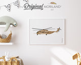 Brown Transport Helicopter Print - Printable Art