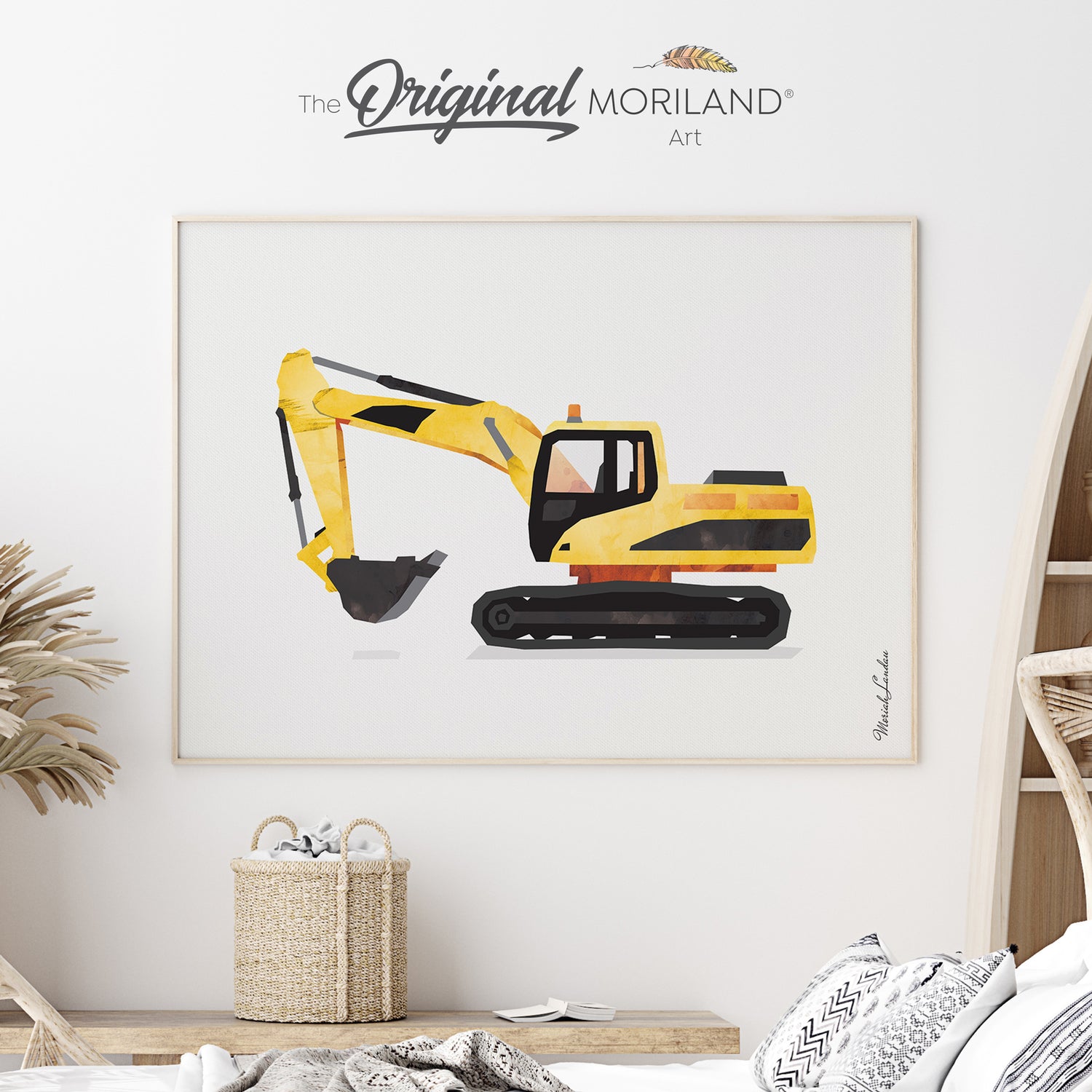 Digger Fine Art Print for Boy Room Decor