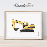 Excavator Print, Excavator Construction Vehicle, Birthday Decor, Toddler Room Decor, Big Boy Print, Printable Art Truck,Transportation Decor