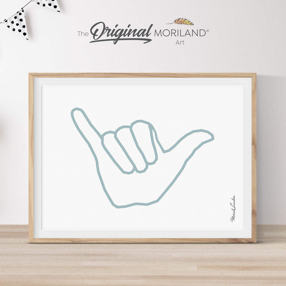 Shaka hand surf art for room decor