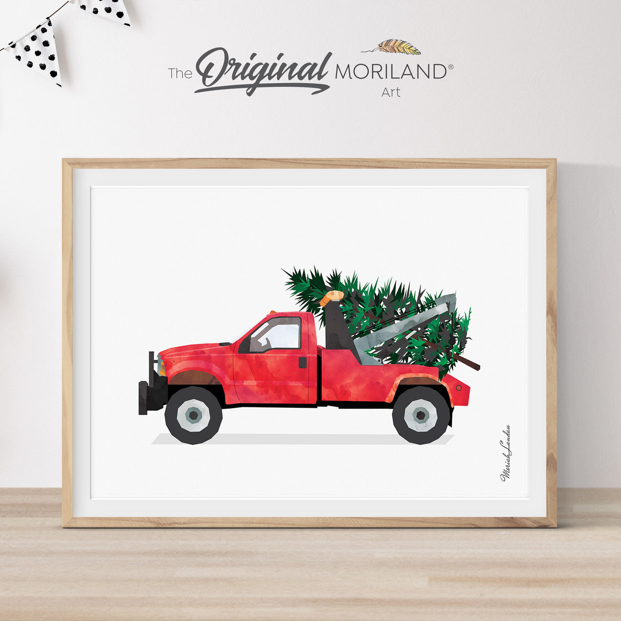 Christmas Tow Truck Print - Printable Art