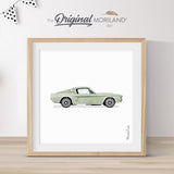 Sage Green Sporty Classic Car Print - Printable Art