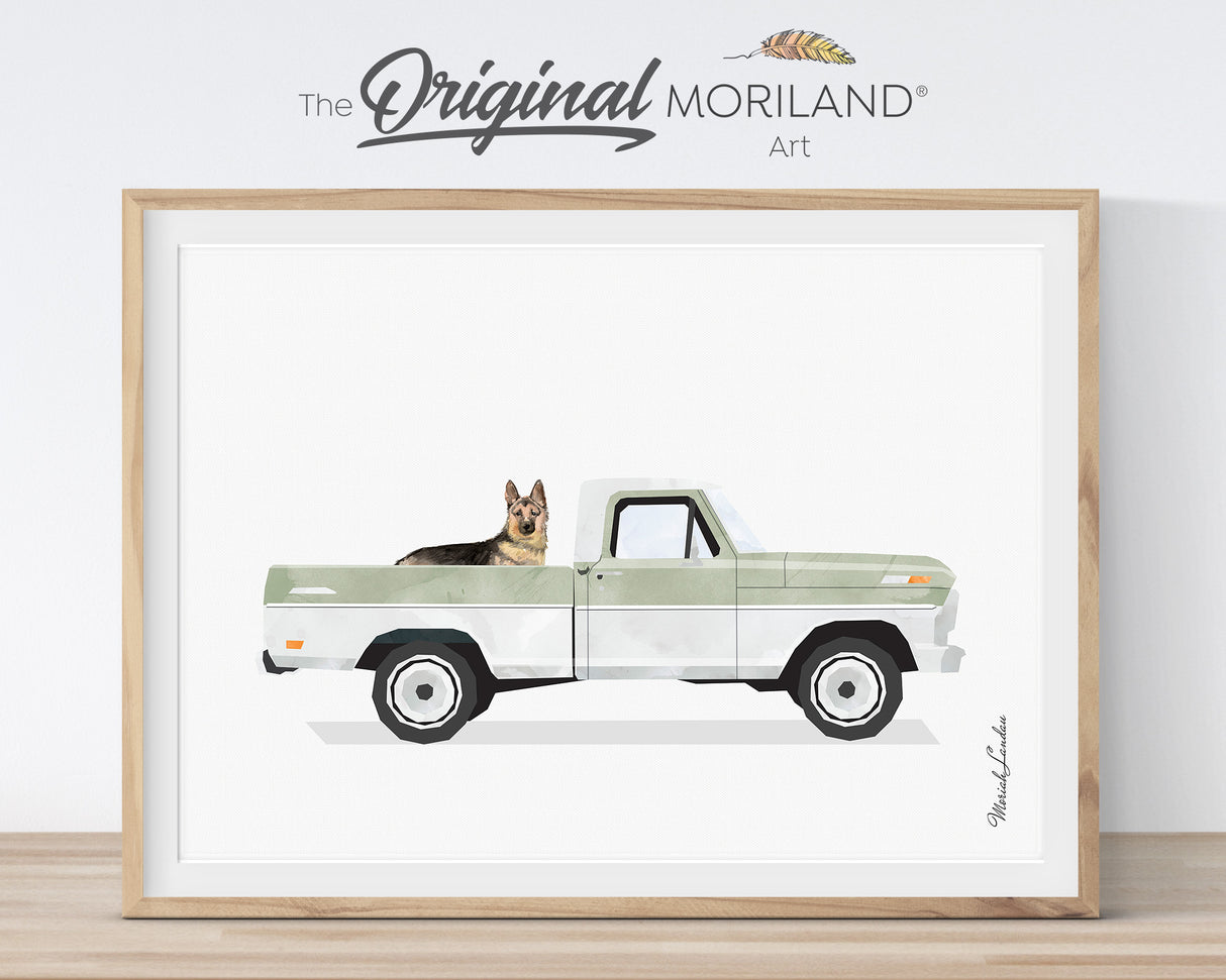 Pets & Classic Cars Art Prints - Printable Set of 6 - LAND142