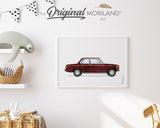 Maroon Classic Compact Luxury Car Print - Printable Art