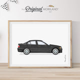 Black Compact Car Print - Printable Art