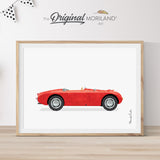 Red Open Classic Sports Car Car Print - Printable Art by MORILAND