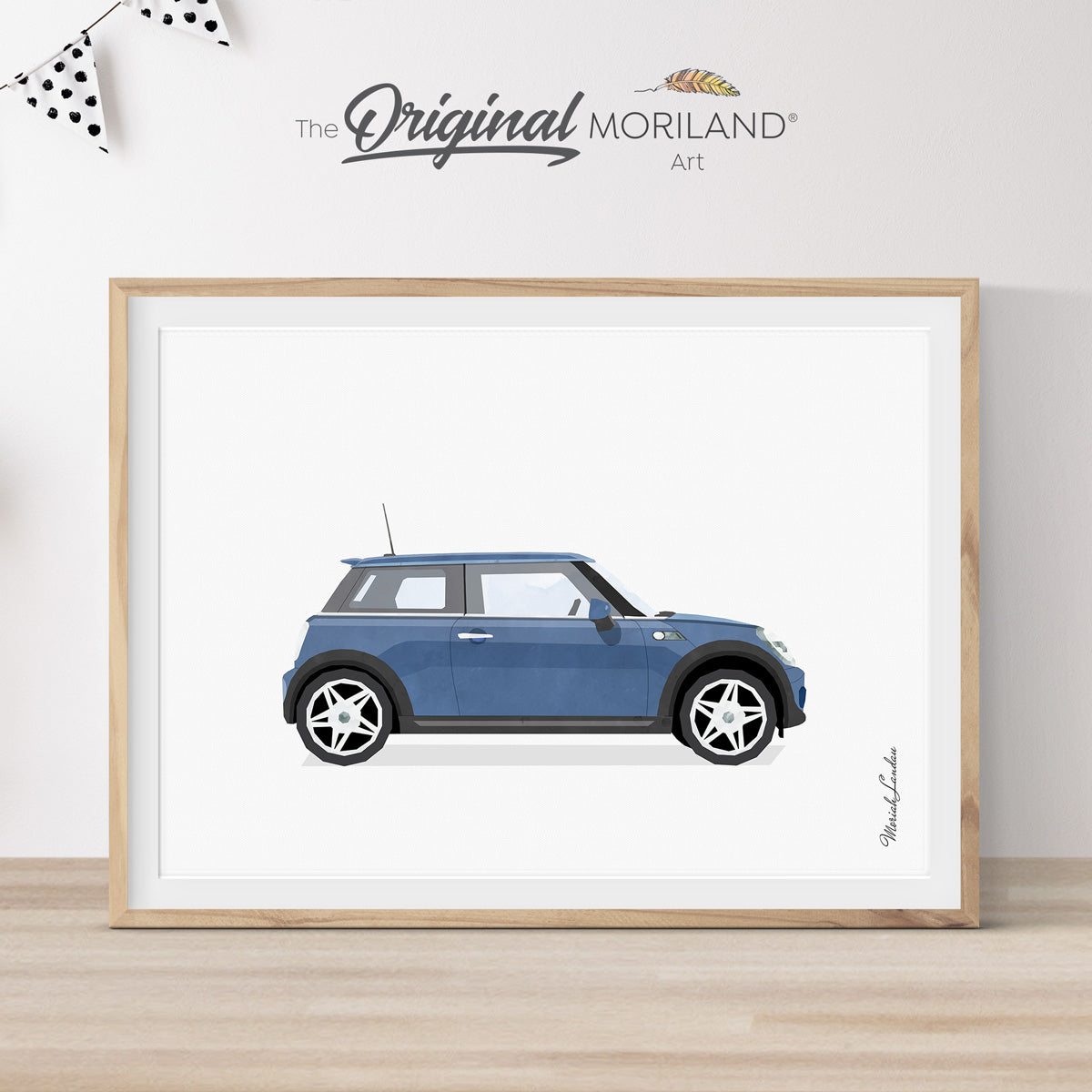 Blue City Car Print - Printable Art