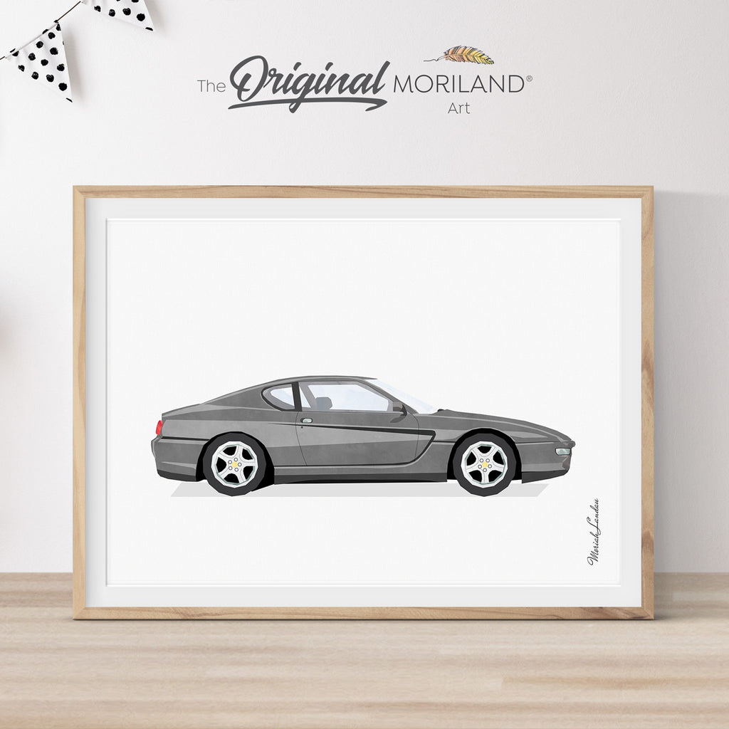 Gray Classic GT Car Print - Printable Art