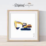 Navy-Yellow Digger Print - Printable Art