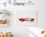 Red Classic Convertible Sports Car Print - Printable Art