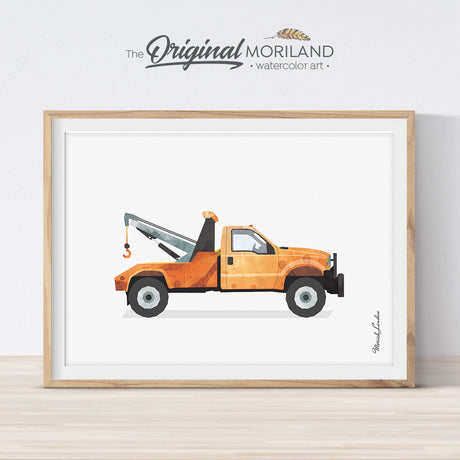 Tow Truck printable Wall Art Print for boy bedroom decor