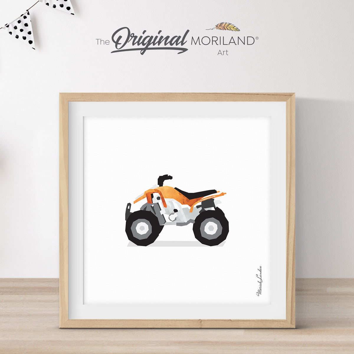 Orange Quad Bike Print - Printable Art