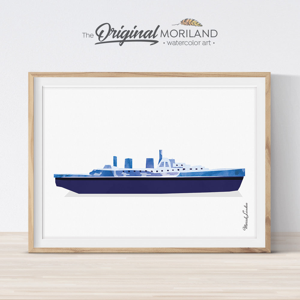 Ship Print Wall Art for kids room decor