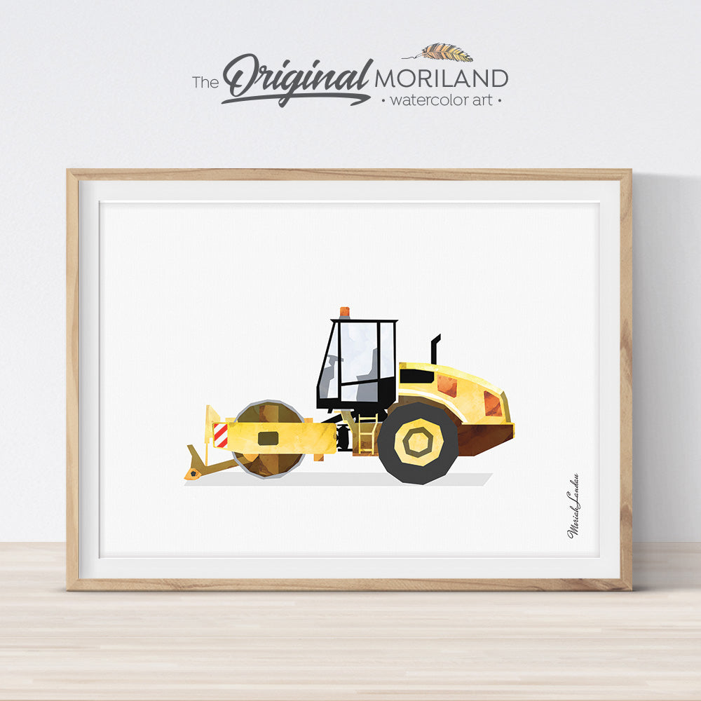 Road Roller Wall Art for Boys Room Decor