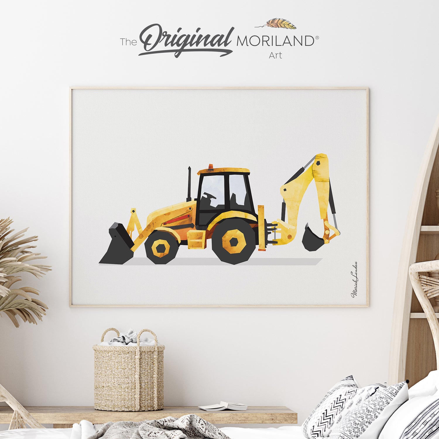 Digger Fine Art Print for Boy Room Decor