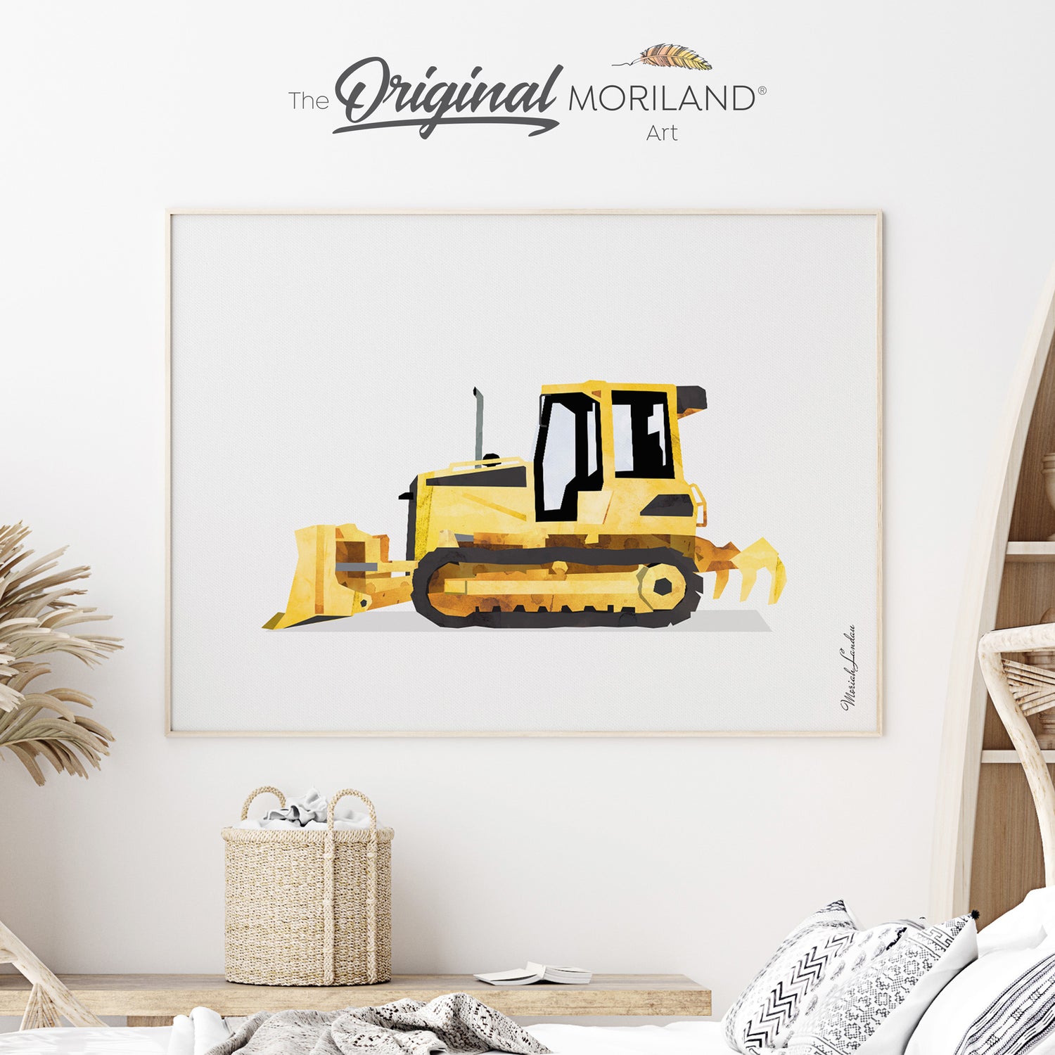 Bulldozer Fine Art Print for Boy Room Decor