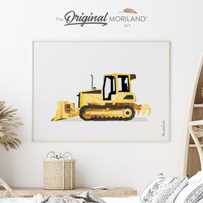 Bulldozer Fine Art Print for Boy Room Decor