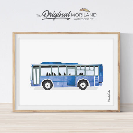 Bus wall art for boys bedroom decor