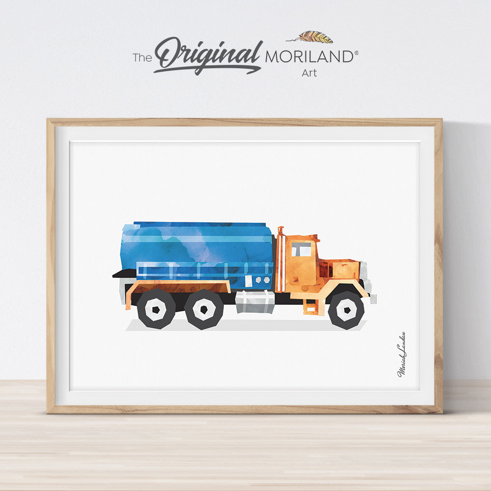 Water Truck Tanker Print - Printable Art