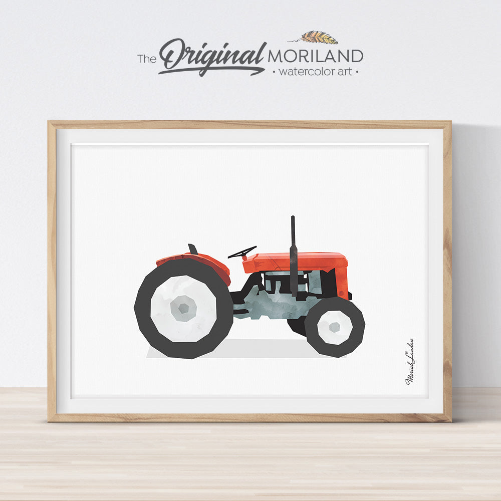 Tractor Wall Art, Tractor Nursery, Tractor Printable, Transportation Decor, Vehicle Art, Farm Vehicles Preschool, Boys Room Art, Farmhouse