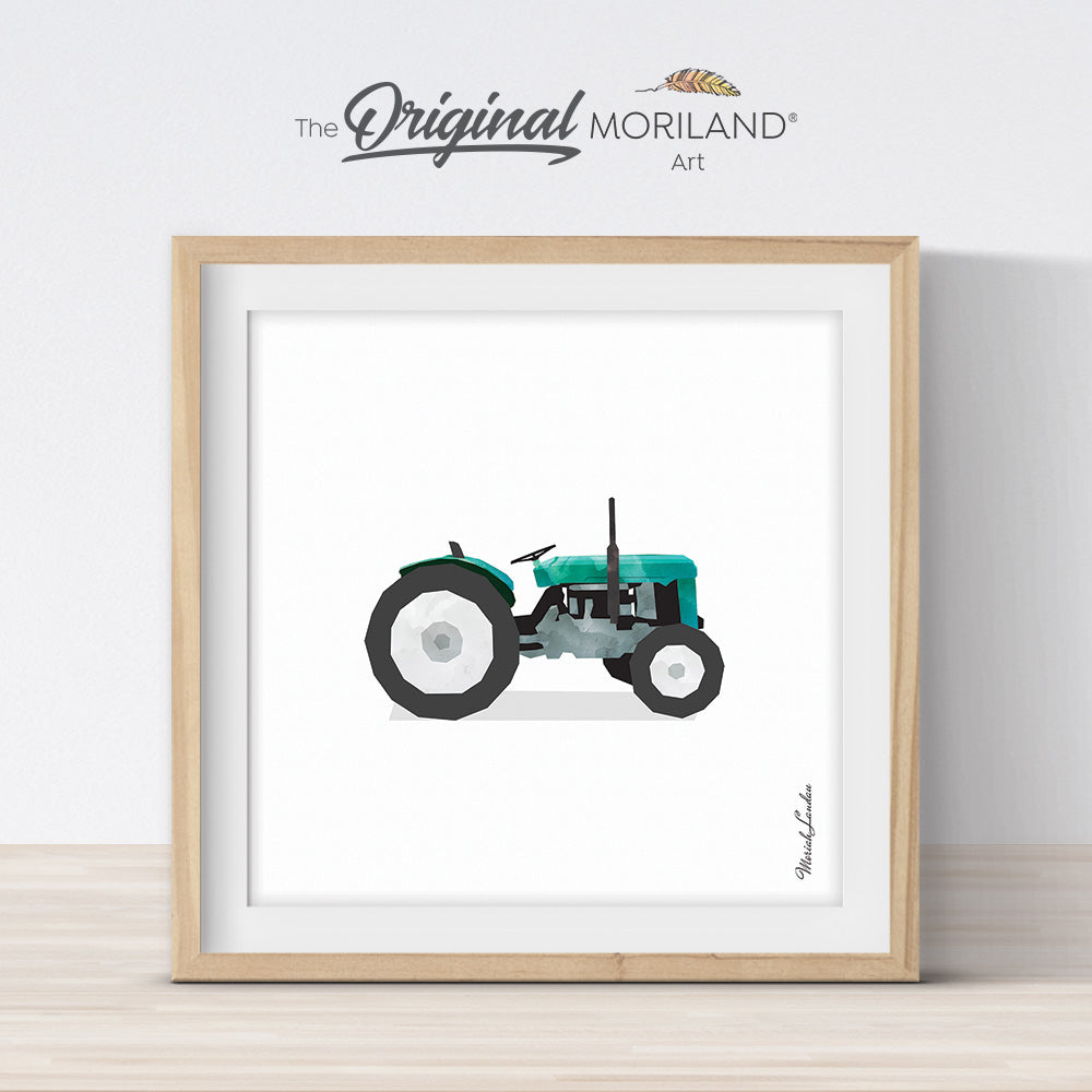 Green Open Tractor Print - Printable Art