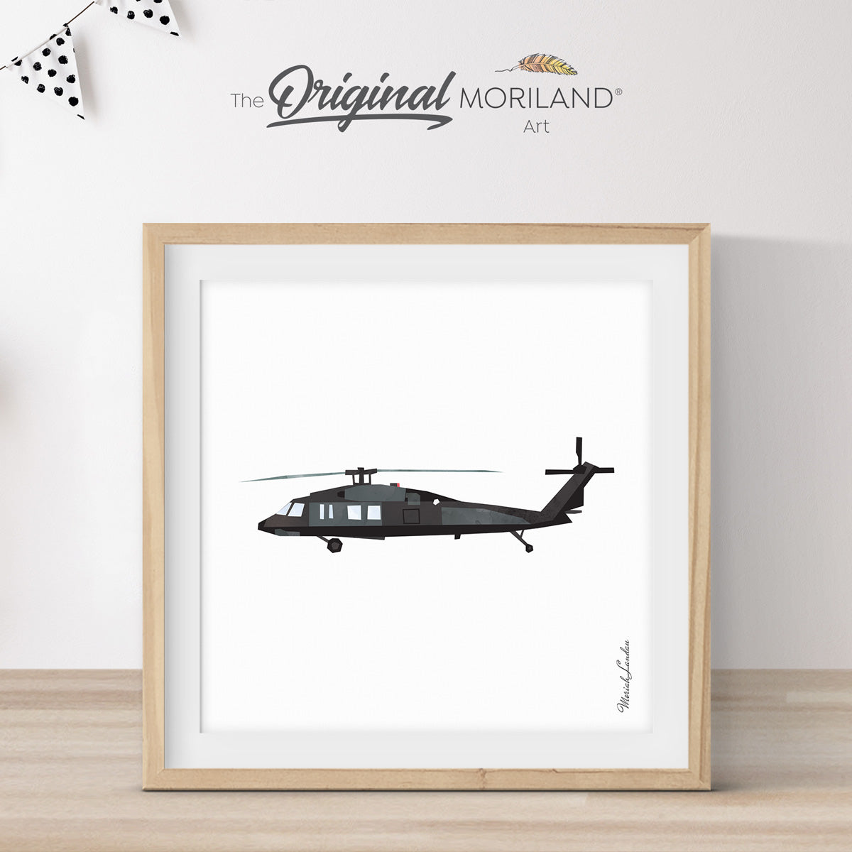 Black Helicopter Print - Printable Art