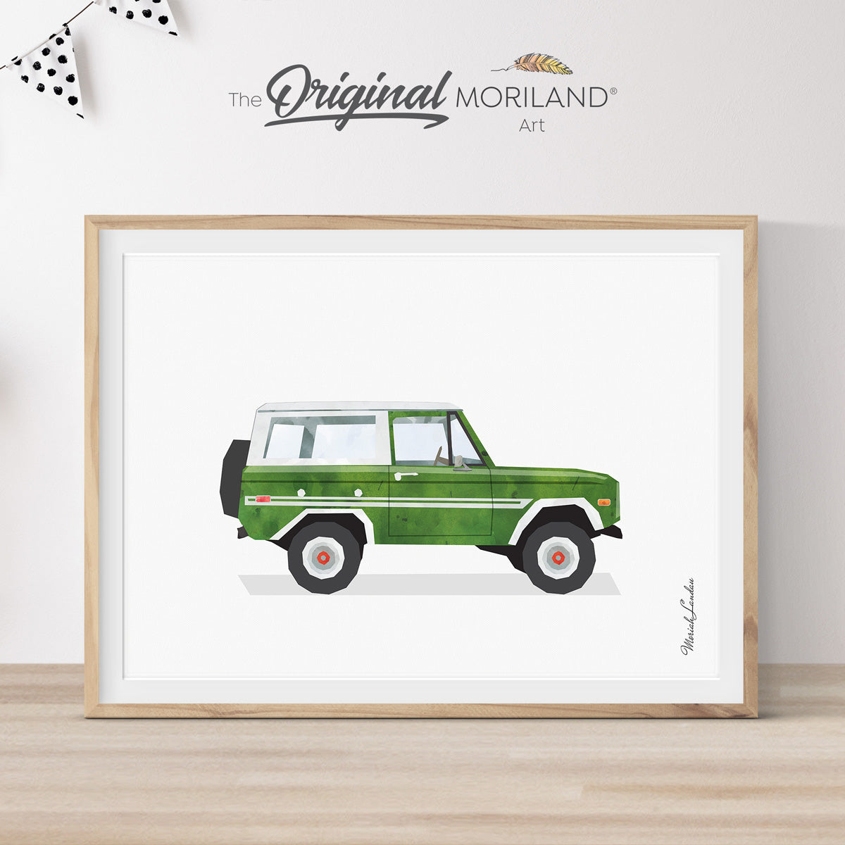 Green Vintage SUV Print - Printable Art