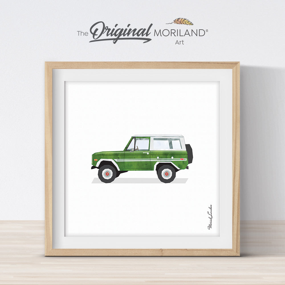 Vintage Green SUV Print - Printable Art