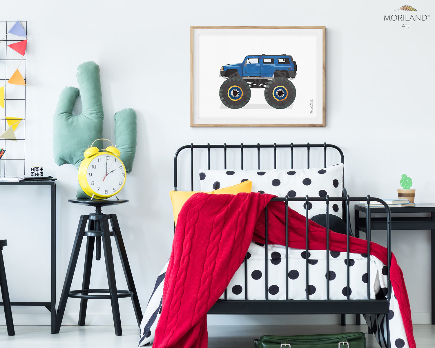 Blue Car Monster Truck Print - Printable Art