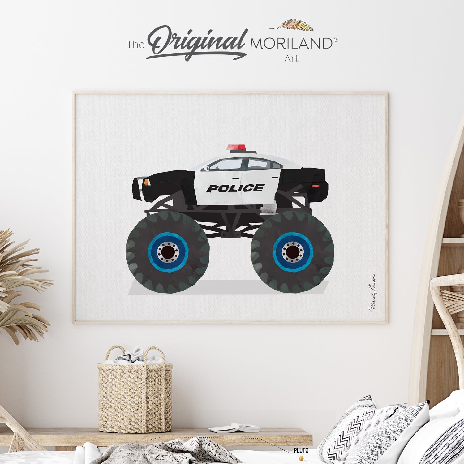 Police Monster Truck Fine Art Paper Print, SUV Print, Police Car Art, Car Print, Police Car Decor, Transportation Decor, Vehicle Print, Vehicle Art, Police Boy Bedroom Ideas, Automobile Art, Kid Room Decor, Classroom Wall Art, Kids Poster by MORILAND