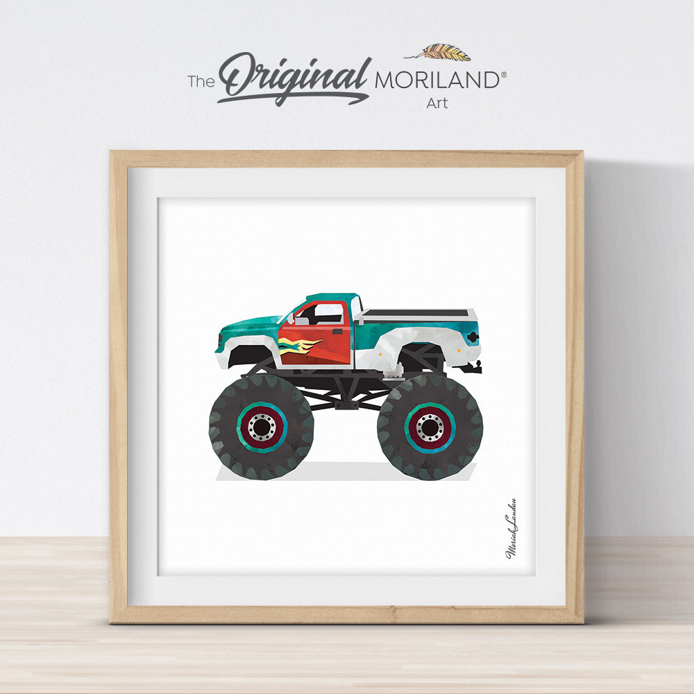 Pickup Monster Truck Art Print - Printable Art