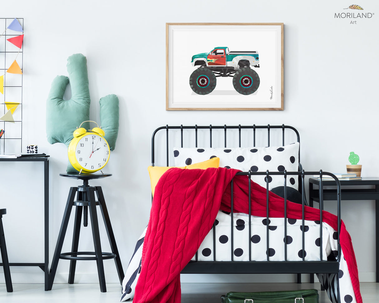 Pickup Monster Truck Art Print - Printable Art